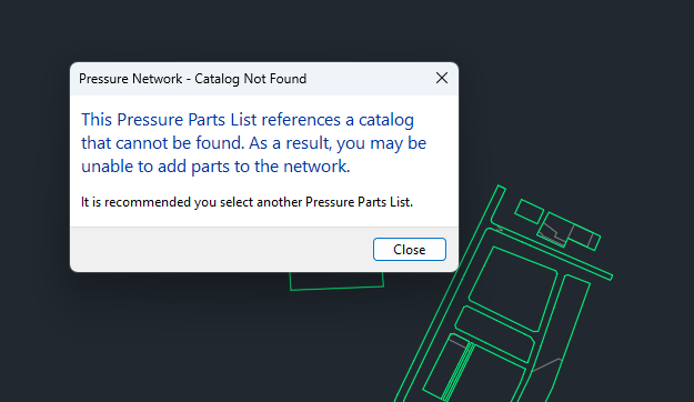 Pressure Network Catalog Not Found