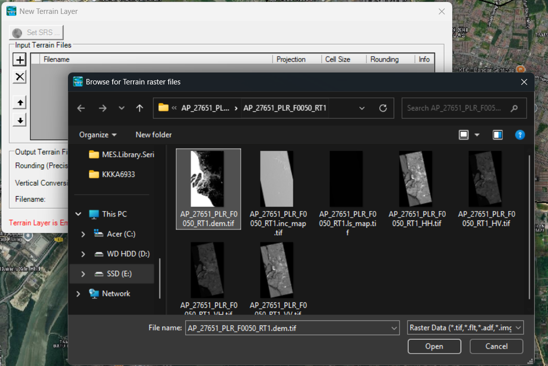 import DEM TIF