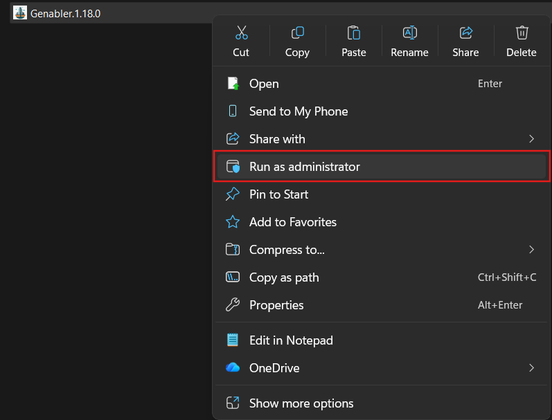 Run as Administrator