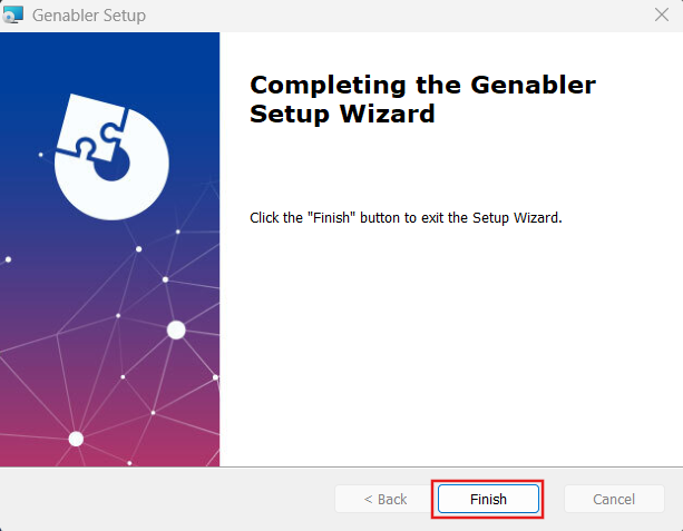 Completing Genabler Setup Wizard