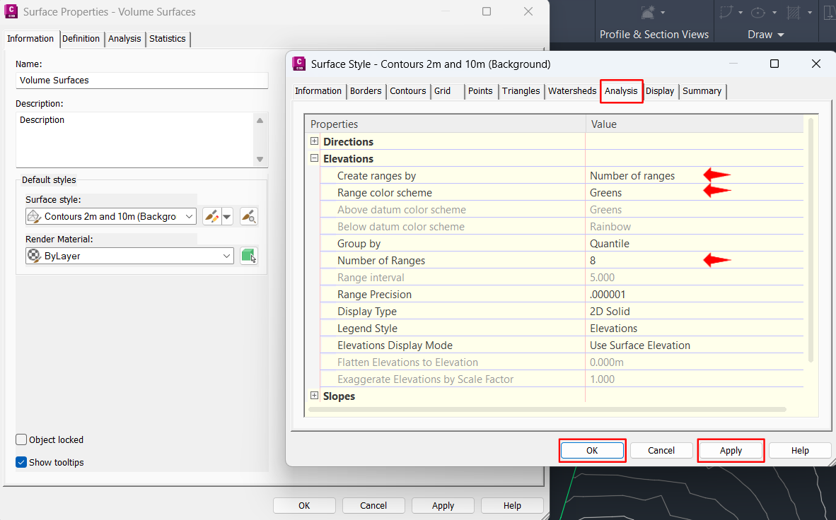 Analysis Tab - Number of Ranges