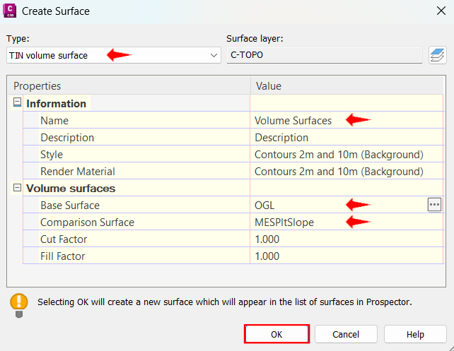 Create TIN Volume Surface